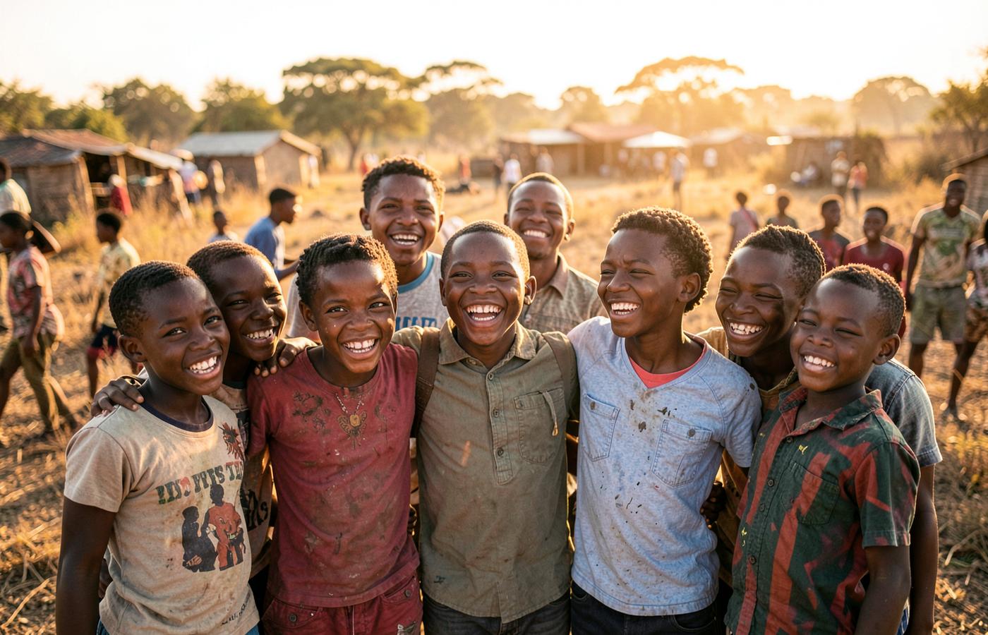 Smiling young people at a foundation youth day